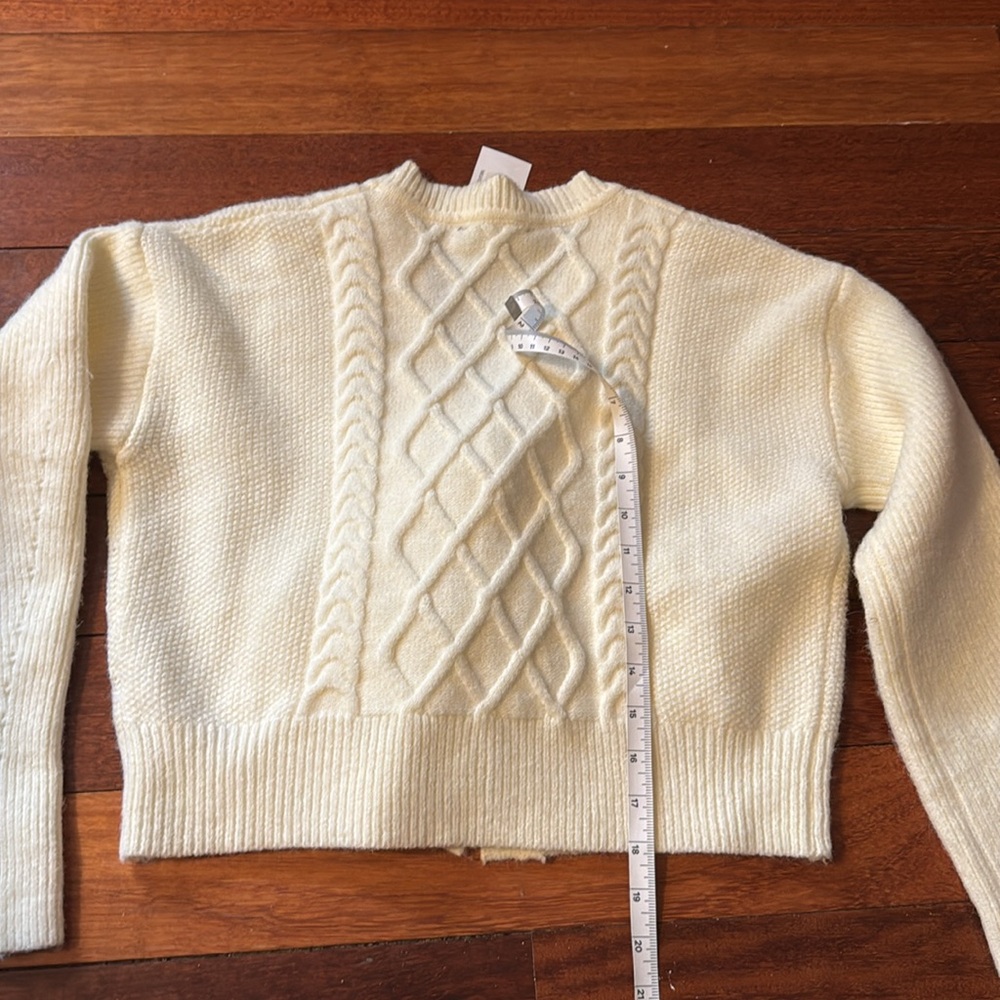 NWT The Latest Scoop x Fore, Embellished cable-knit cardigan - Picture 7 of 7